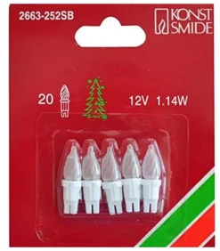 5 Ampoules Givrees Pour Guirlande 12 V, 1,14W, 20 Lampes