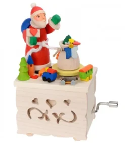 Boite A Musique Enfant A Manivelle, Père Noël Et Jouets