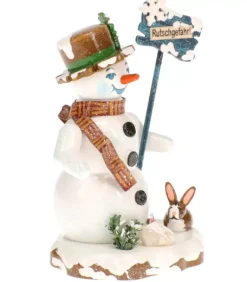 Bonhomme De Neige "Risque De Glisser" - Village De Noël Miniature