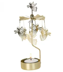 Bougeoir Carrousel Anges Dores Volants