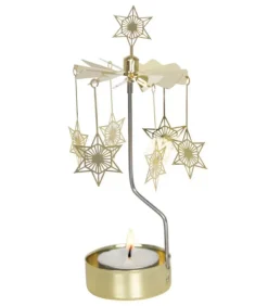 Bougeoir Carrousel Etoiles Dorees