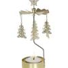 Bougeoir Carrousel Sapins De Noël Dores