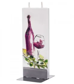 Bougie Design Bouteille Vin Rouge Et Verre