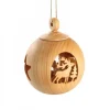 Boule De Noël En Bois, Motif Cerf, 6 Cm
