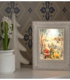 Cadre Photo Lumineux Père Noël Avec Animaux