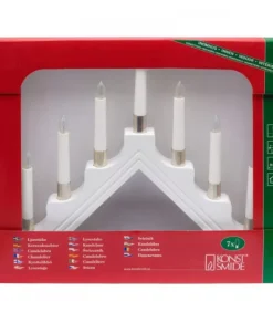 Chandelier À 7 Branches Electrique En Bois Blanc