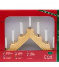 Chandelier De Noël À 7 Branches, Bois Naturel