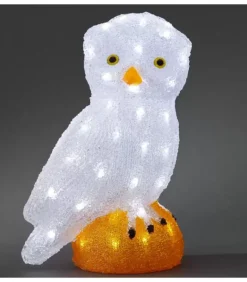 Chouette Lumineuse Led Acrylique, 36 Cm