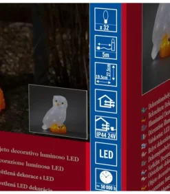Chouette Lumineuse Led En Acrylique, 27 Cm