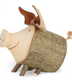 Cochon En Bois Assis, 7 Cm