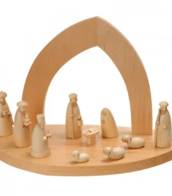 Crèche De Noël Vide A Fabriquer En Bois, 20 Cm
