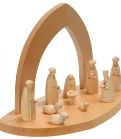 Crèche De Noël Vide A Fabriquer En Bois, 20 Cm