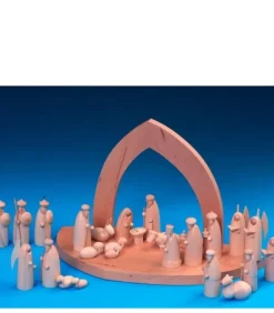 Crèche De Noël Vide A Fabriquer En Bois, 20 Cm