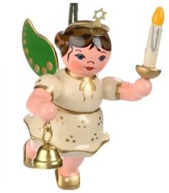 Déco Sapin De Noël, Ange Avec Une Bougie