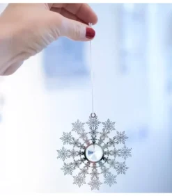 Déco Sapin Design, Flocon De Neige Avec Cristal