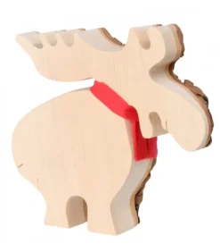 Elan En Bois Avec Noeud Rouge 14 Cm