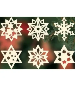 Etoiles En Bois. Déco Sapin De Noël, 6 Motifs Differents - N° 7