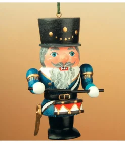 Figurine Casse-Noisette En Bois Tambour. Décoration Sapin De Noël Allemande