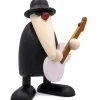 Figurine Musicien Jazz, Guitariste Avec Guitare Blanche