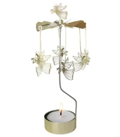 Grand Carrousel De Noël Anges Dores Volants, 28 Cm