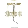 Grand Carrousel De Noël Flocons De Neige Dores, 28 Cm