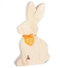 Grand Lapin En Bois Naturel, 25 Cm