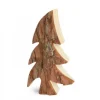Grand Sapin En Bois, Forme Penchee, 30 Cm