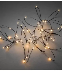 Guirlande Lumineuse Led Effet Gouttes, 100 Diodes Ambrees, Fil Noir