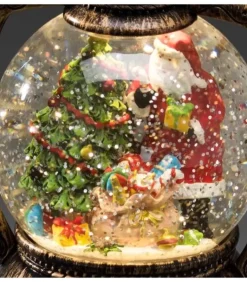 Lanterne À Neige Boule A Led, Père Noël, 20 Cm