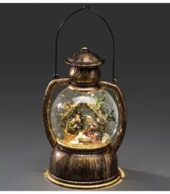 Lanterne À Neige, Crèche De Noël, 20 Cm