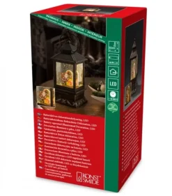 Lanterne De Noël À Neige A Led Avec Père Noël Et Enfants, 22 Cm