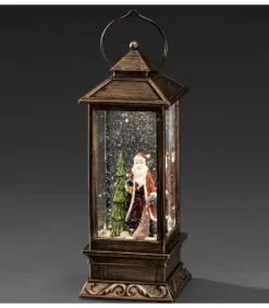 Lanterne De Noël À Neige Avec Père Noël, 27 Cm