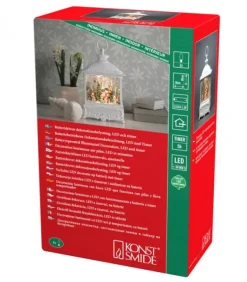 Lanterne De Noël Blanche, 4 Bonshommes De Neige Avec Oiseaux