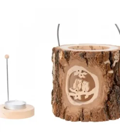 Lanterne Photophore En Bois, Couple D'Hiboux