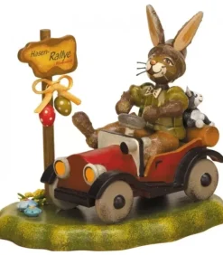 Lapin De Paques En Bois Dans Auto