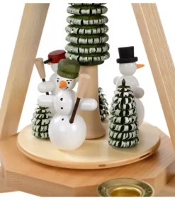 Manège De Noël En Bois Bonhommes De Neige