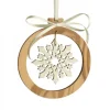Pendentif En Bois D'Olivier 7Cm, Motif Cristal De Neige N°3