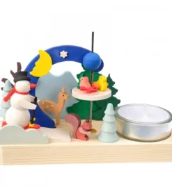 Petit Carrousel En Bois Bonhomme De Neige