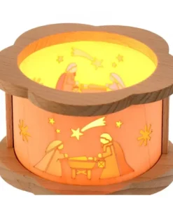 Petit Photophore En Bois Crèche De Noël