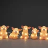 Petits Cochons Roses Lumineux En Acrylique Led 12,5 Cm, Lot De 5