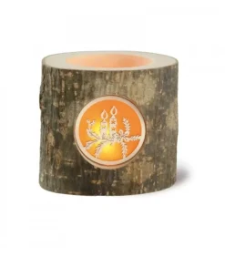 Photophore En Bois, Motif Bougies De Noël