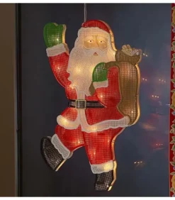 Père Noël Lumineux Qui Salue