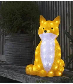 Renard Lumineux A Led En Acrylique, 40 Cm