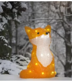 Renard Lumineux A Led En Acrylique, 27 Cm