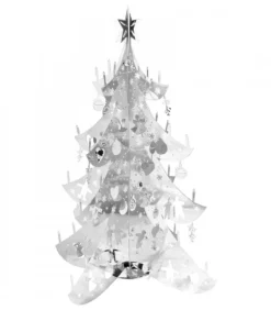 Sapin De Noël Design, Metal Argente, 12 Cm