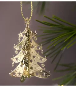 Sapin De Noël Dore A Suspendre