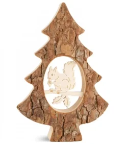 Sapin En Bois Avec Ecureuil Cisele, 18,5 Cm
