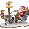 Village De Noël Miniature, Père Noël Sur Traineau Et Rennes