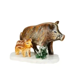 Village De Noël Miniature, Sanglier Et Marcassin